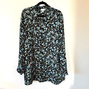 J.Jill Floral Print Layered Collared Button Up Size XLT